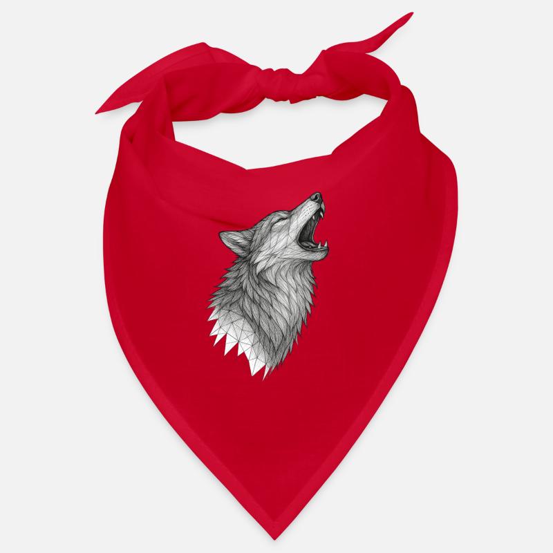 Geometrischer Wolfkopf im Heulen Bandana