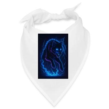 Neonwolf in Donner-Dunkelheit - Bandana - Weiß - Vorne