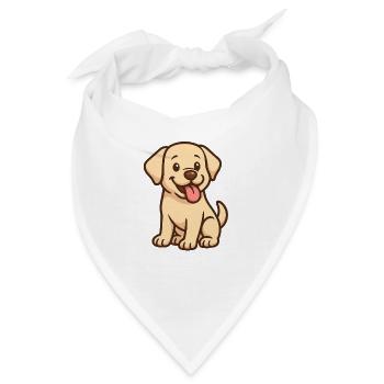 Niedlicher Welpen Cartoon Hund - Bandana - Weiß - Vorne