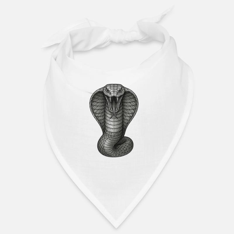 Kobra Graphitlinien-Illustration - Bandana - Weiß