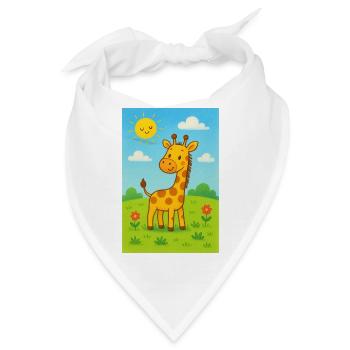 Sonnige Girafe im Kinderwiese - Bandana - Weiß - Vorne