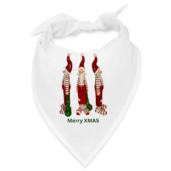 lustiger Weihnachtsmann vorne, rechts, links - Bandana - Weiß - Vorne