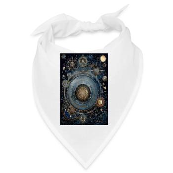 Kosmischer Zahnrad-Uhrennebel - Bandana - Weiß - Vorne