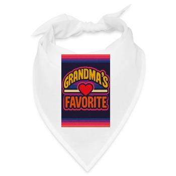 Omas Lieblings-Retro-Herz, Familie - Bandana - Weiß - Vorne