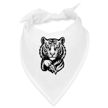 Weißer Tiger Druckmotiv - Bandana - Weiß - Vorne