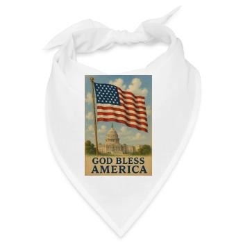 Gott segne Amerika Flaggenkunst - Bandana - Weiß - Vorne