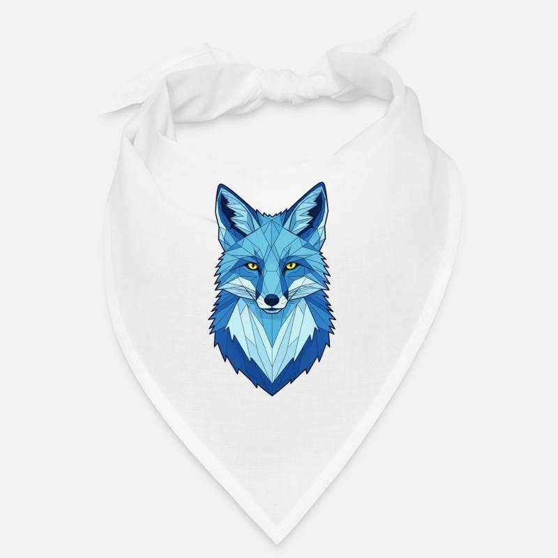 Blue Geometric Wolf Head Bandana
