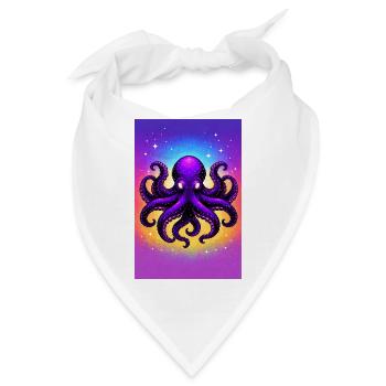 Purpur Kosmischer Oktopus - Bandana - Weiß - Vorne