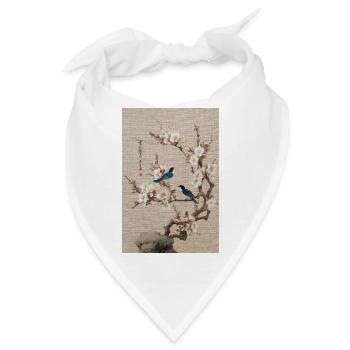 Blossom und Blue Birds Harmonie - Bandana - Weiß - Vorne