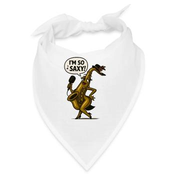 Saxophon-Sängerin mit Mikro - Bandana - Weiß - Vorne