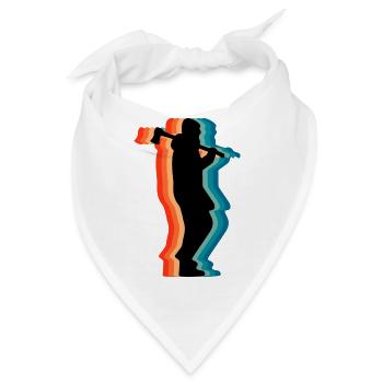 Retro Holzfäller Holzfäller Axt Silhouette Gif - Bandana - Weiß - Vorne