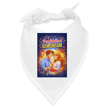 Perfektion Gemeinsam Pärchenliebe - Bandana - Weiß - Vorne
