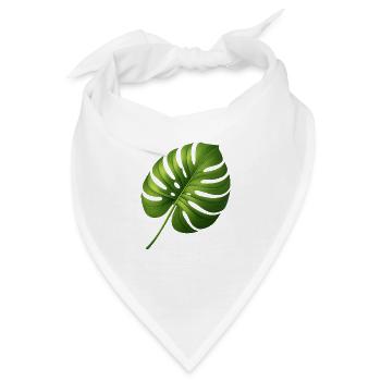Monstera Blatt Tropischer Grünschimmer - Bandana - Weiß - Vorne