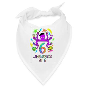 Masterpiece At 6 Oktopus Künstler - Bandana - Weiß - Vorne