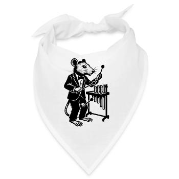 Ratte im Smoking Labormusik - Bandana - Weiß - Vorne