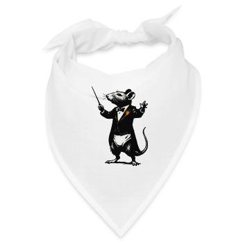 Ratte Dirigent im Smoking - Bandana - Weiß - Vorne