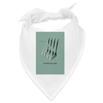 Eat First Talk Later – Skandi Küchen Poster - Bandana - Weiß - Vorne