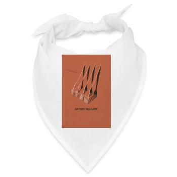 Eat First Talk Later – Küchen Poster Terrakott - Bandana - Weiß - Vorne