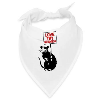 Liebe Deinen Nächsten Retro-Schrift - Bandana - Weiß - Vorne