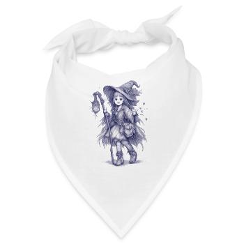 Waldhexe mit Laterne - Bandana - Weiß - Vorne