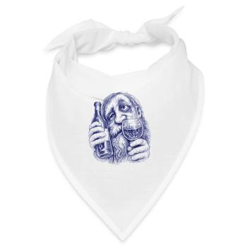 Bacchus | Weintrunkener alter Herr - Bandana - Weiß - Vorne