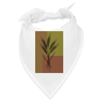 Weizen Ähren Line Art – Botanisches Design - Bandana - Weiß - Vorne