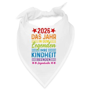 Jugendweihe 2026 Legenden beenden Ihre Kindheit - Bandana - Weiß - Vorne
