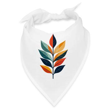 Farbige Blattzweige Design Herbst Blätter Kunst - Bandana - Weiß - Vorne