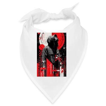 Gasmask Hoodie Grunge Duotone - Bandana - Weiß - Vorne