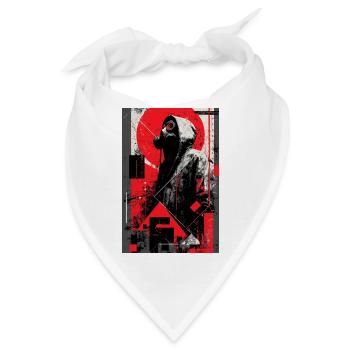 Gasmaske im Graffiti-Dystopie - Bandana - Weiß - Vorne