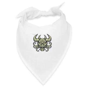 Dämonischer Schädel mit Hörnern - Bandana - Weiß - Vorne