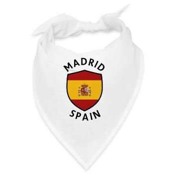 Madrider Schild mit spanischer Flagge - Bandana - Weiß - Vorne