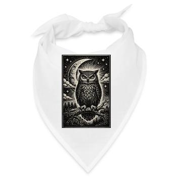 Mystische Eule - Bandana - Weiß - Vorne