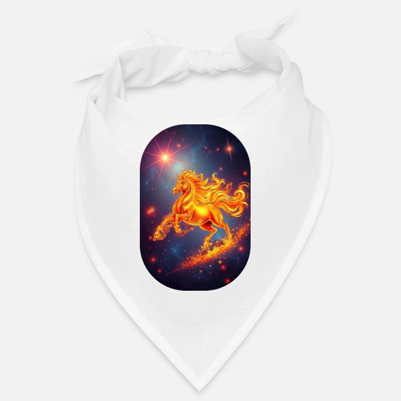 Signe du zodiaque Cheval de Feu Doré Ciel étoilé Bandana