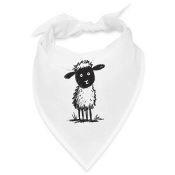 Fluffiges Doodle Schaf - Bandana - Weiß - Vorne