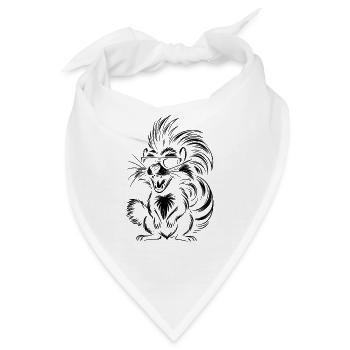 Punk Skunk mit Sonnenbrille - Bandana - Weiß - Vorne