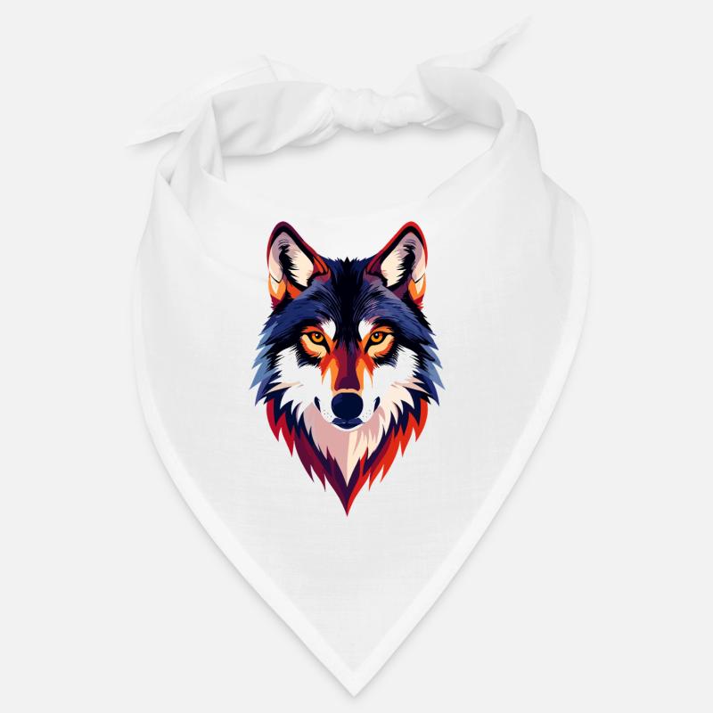 Colored Wolf Head Wolf Look Wolf Head Motif Bandana