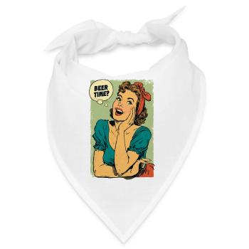 Bierzeit Retro-Pin-Up - Bandana - Weiß - Vorne