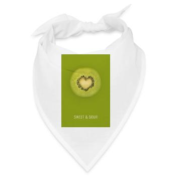 Kiwi mit Herz  Fresh Perspective - Bandana - Weiß - Vorne