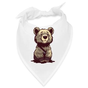 Bär Bärchen T-shirt Geschenk - Bandana - Weiß - Vorne
