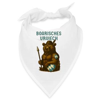 Bayerischer Bär Boarisches Urviech - Bandana - Weiß - Vorne