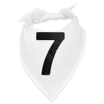 Schrammiges Sieben-Design - Bandana - Weiß - Vorne
