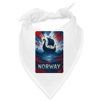 Norwegen Reise Design - Bandana - Weiß - Vorne