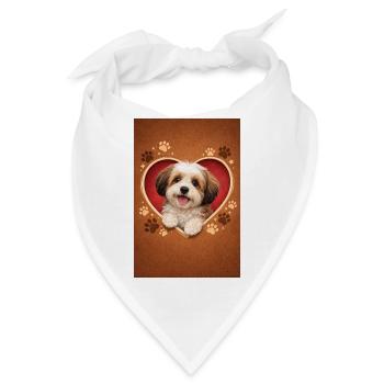 Herzpfoten Welpe Design - Bandana - Weiß - Vorne