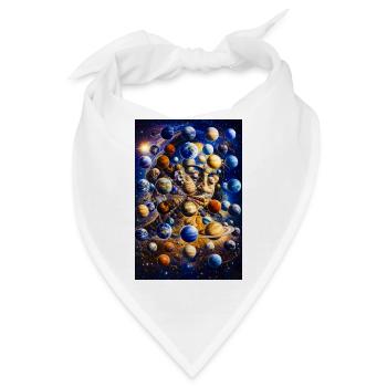 Kosmisches Planetenporträt - Bandana - Weiß - Vorne