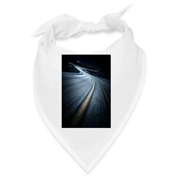 Nächtliche Rennkurve - Bandana - Weiß - Vorne