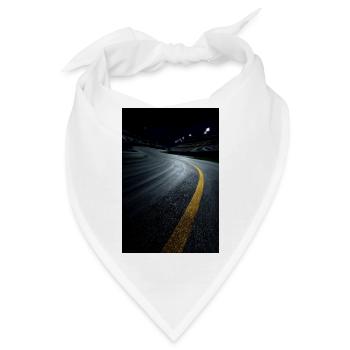 Nächtliche Rennstreckenkurve - Bandana - Weiß - Vorne
