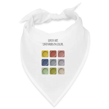 Life Is Art – Dark Typography Design - Bandana - Weiß - Vorne