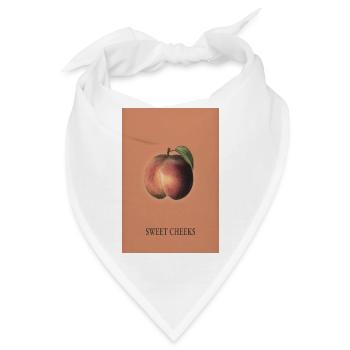 Sweet Cheeks – Minimal Pfirsich Poster - Bandana - Weiß - Vorne