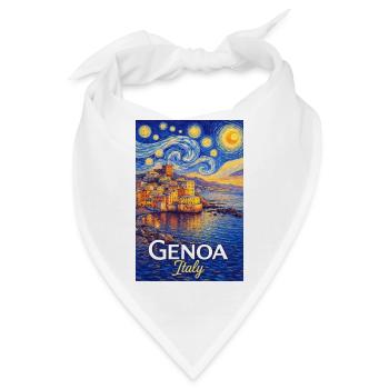 Genua, Italien. - Bandana - Weiß - Vorne